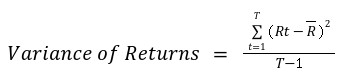 Formula for Variance of Returns